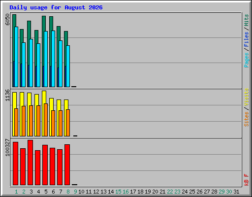 Daily usage for August 2026